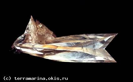 Двойниковый кристалл гипса - «ласточкин хвост».